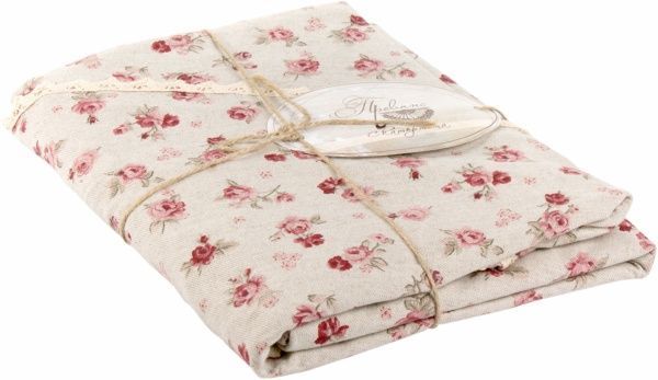 Скатерть Red Rose с кружевом круглая d200 Прованс 