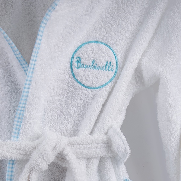 Халат дитячий для хлопчика Bambinelli з капюшоном р.98 білий 