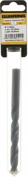Сверло по металлу Guhring HSS тип N 11.5 мм 1 шт. 322041996