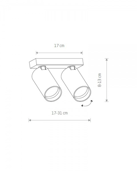 Спот Nowodvorski Mono 2x10 Вт GU10 чорний 7841 