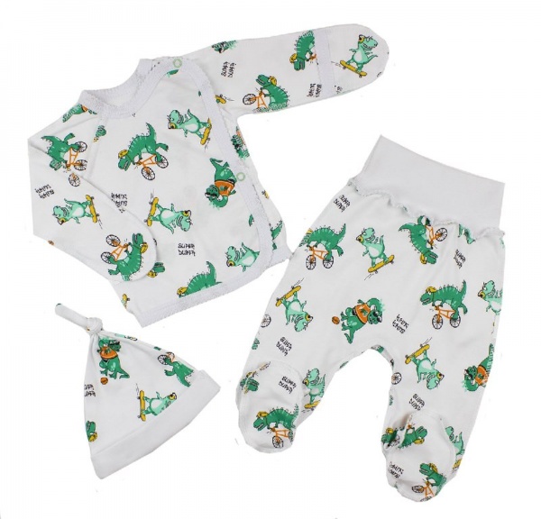 Комплект для новонароджених Маленькие люди Діно білий р.56–62 