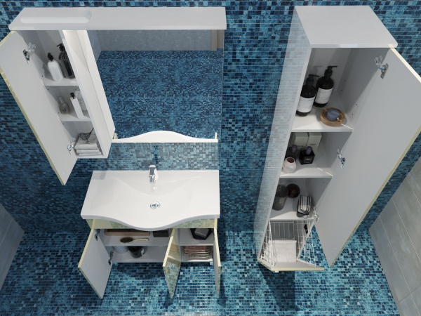 Зеркальный шкаф ЮВЕНТА Trento TrnMC-87 левый белый