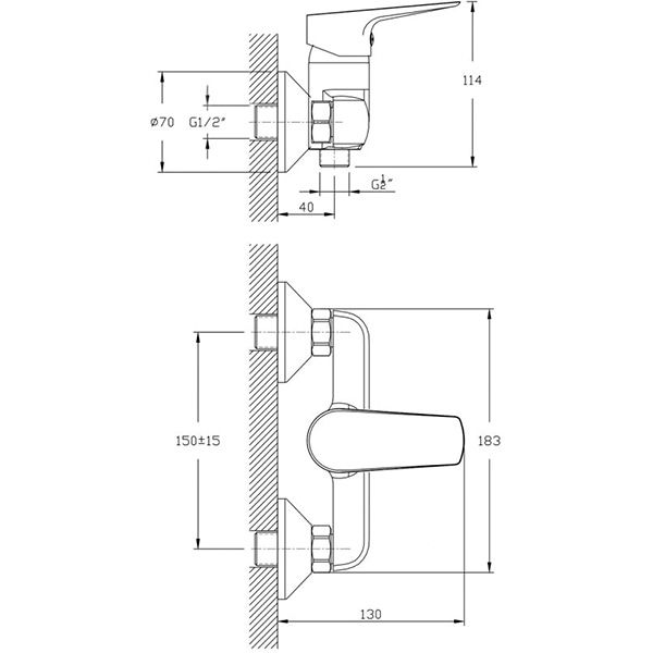 Смеситель для душа Imprese Teplice 15025