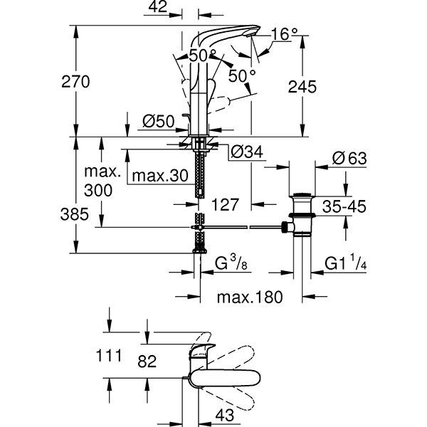 Змішувач для умивальника Grohe Wave 2015 23584001