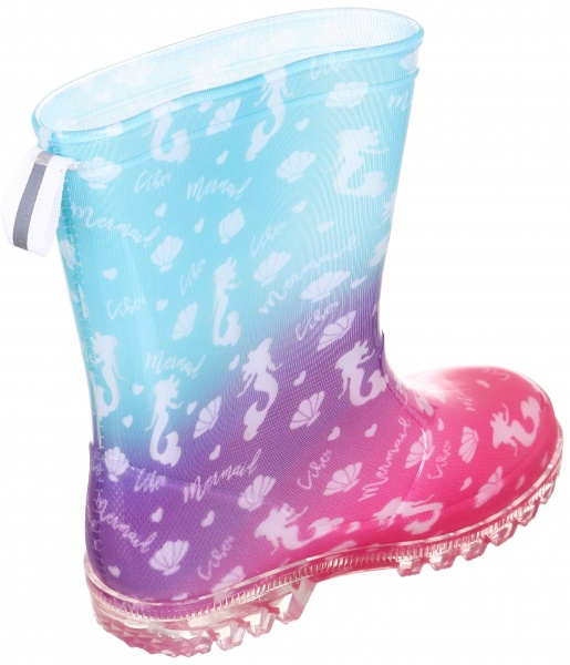 Сапоги резиновые для девочек Русалочка mermaid размер 27 розовый с голубым 