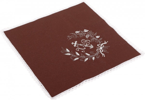 Серветка Великодня святкова з вишивкою та мереживом 38x38 см в асортименті 