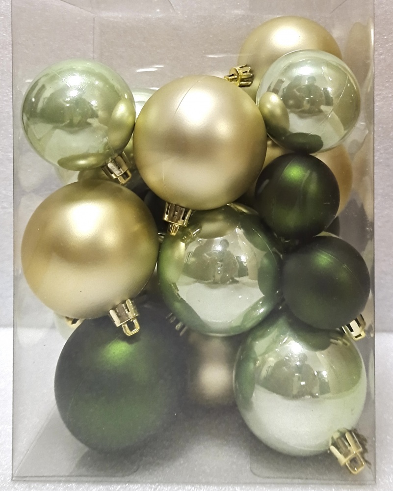 Набір ялинкових куль Три тони 24355/24358 в асортименті d 40 мм 30 шт./уп.