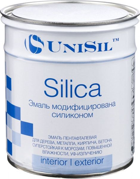 Эмаль UniSil пентафталевая Silica желтый глянец 0,7л 0,9кг