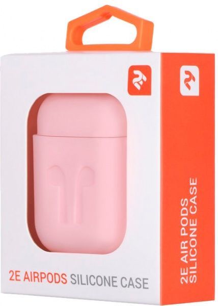 Чохол для навушників 2E для Apple AirPods Pure Color Silicone Imprint (1.5mm) pink (2E-AIR-PODS-IBSI-1.5-LPK) 