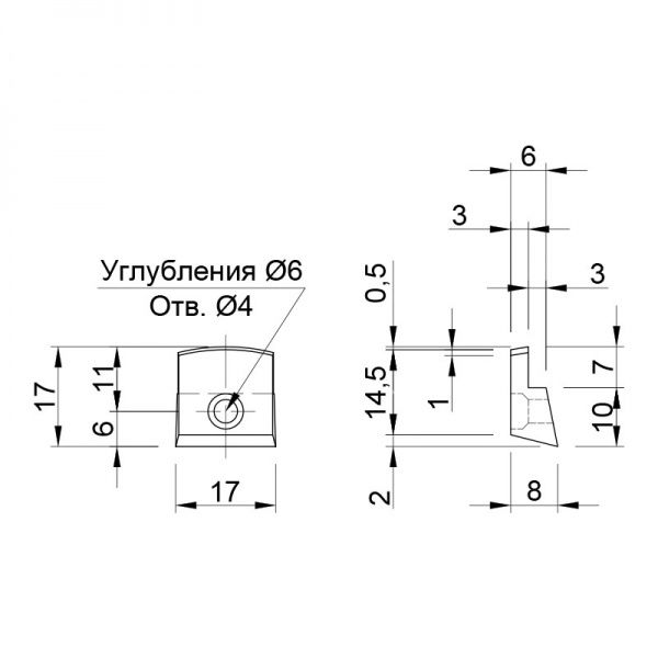 Тримач для дзеркала Smart квадратний 80786 прозорий