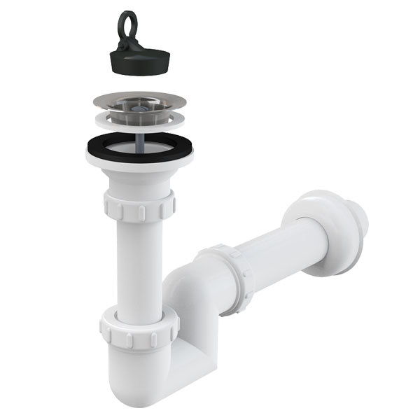 Сифон для умывальника Alca Plast d40 с нержавеющей решеткой d63 30 см