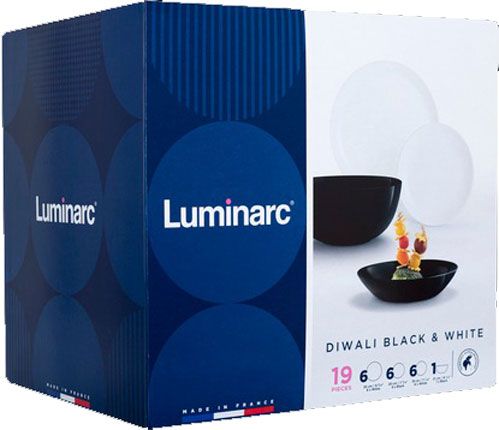 Сервиз столовый Diwali Black & Granit 18+1пр Luminarc