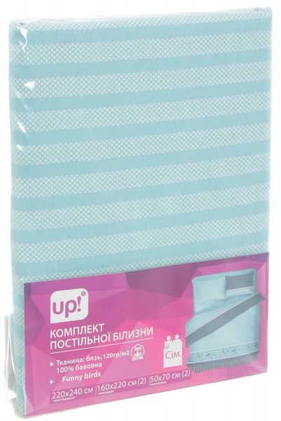 Комплект постільної білизни Funny birds сімейний різнокольоровий UP! (Underprice) 