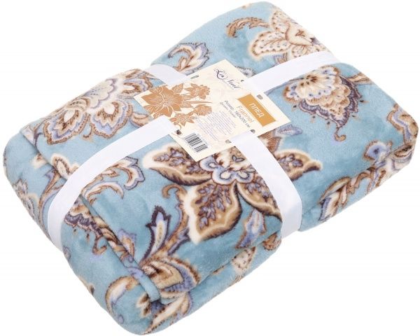 Плед Flower 160x200 см голубой с бежевым La Nuit 