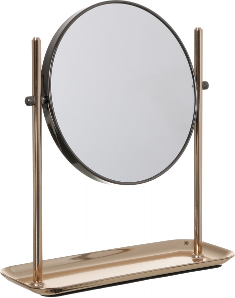 Зеркало косметическое круглое с металлической подставкой 20x30,5 см хром 