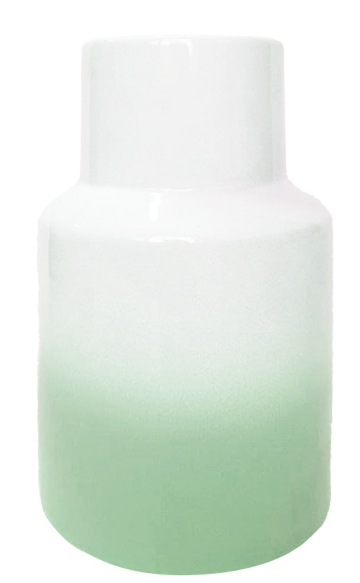 Ваза керамическая Eterna Harmony 4002-22 22 см белая с зеленым 