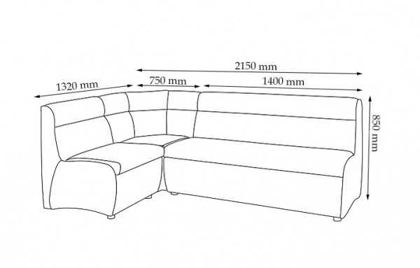Уголок кухонный Лаунж, левый бежевый / бежевый 