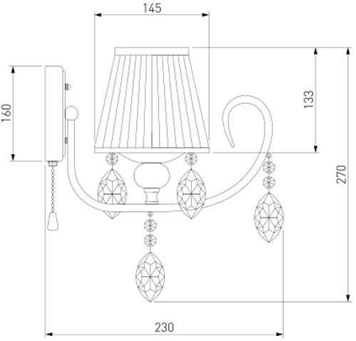 Бра Strotskis Rosalva 1x40 Вт E14 хром/белый 10021/1 