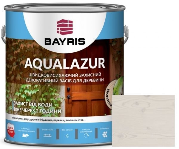 Лазур Bayris Aqualazur Білий мат 2,5 л