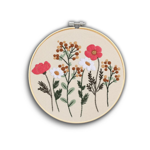 Набір для вишивання гладдю Польові квіти 20 см EMBR007
