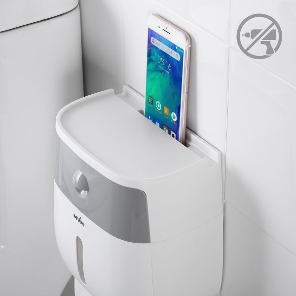 Держатель для туалетной бумаги MVM BP-16 белый/серый