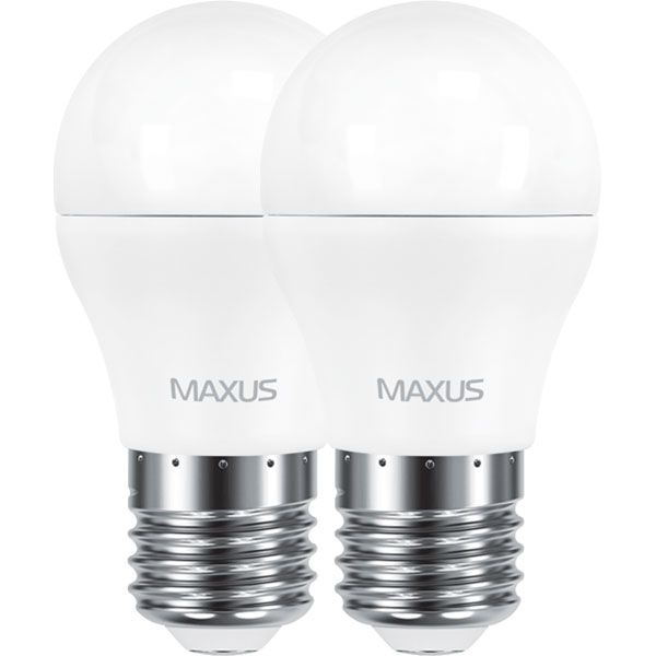 Лампа LED Maxus G45 F 6 Вт E27 3000 K теплый свет 2 шт