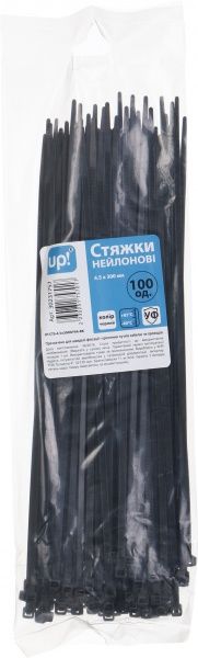 Стяжка кабельна UP! (Underprice) 4.5х300 мм 100 шт. чорний 