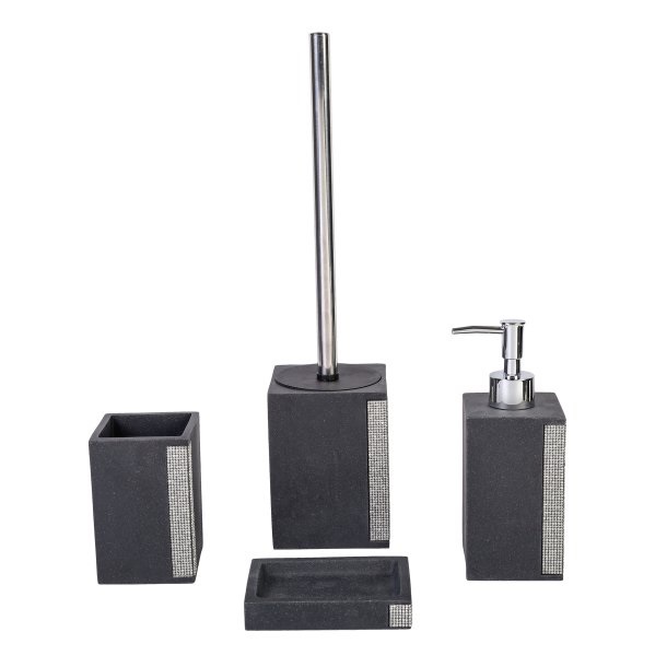 Дозатор для жидкого мыла Axentia Линдос 400 мл черный с декором 134473