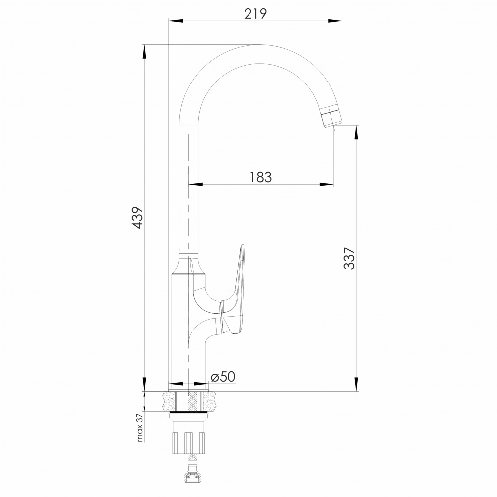 Смеситель для кухни VOLLE FRANCO 1541.110101, cromo