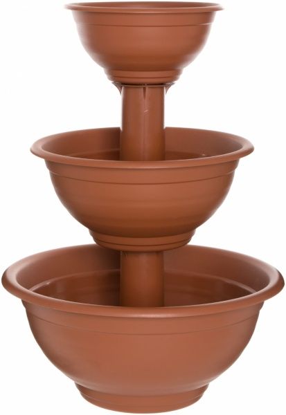 Вазон пластиковый Lamela Каскад малый круглый 131,6л терракот (451) 