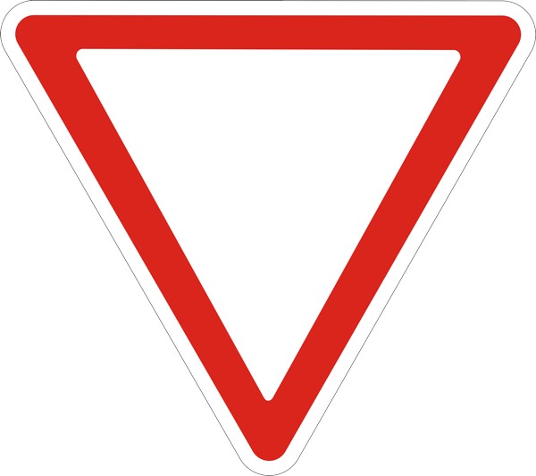 Знак дорожный Євро знак Уступи дорогу 2.1 IІ тип 2014 