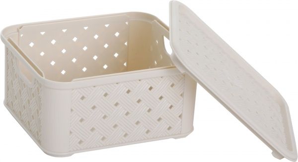 Кошик пластиковий Tontarelli 6848 ТО із кришкою Аріанна S 85x166x145 мм