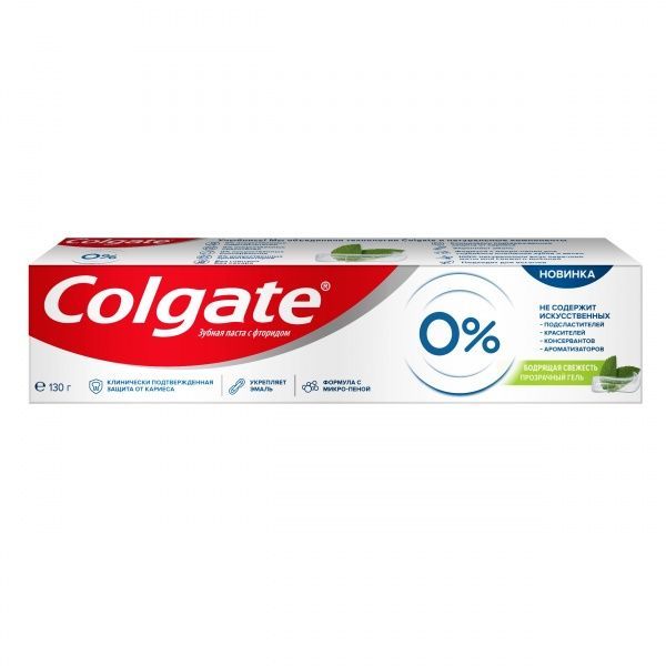 Зубна паста Colgate 0% Бадьорлива Свіжість 130 г