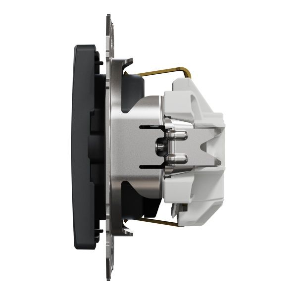 Розетка силова із заземленням Schneider Electric Sedna Design зі шторками без кришки чорний SDD114022