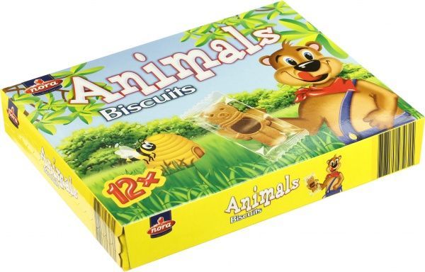 Печиво Nora Animals з медом і шоколадною начинкою 175 г (8717185472615) 