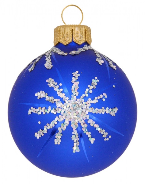 Набір ялинкових куль з візерунчатим малюнком 60 мм срібло/золото/синій/червоний 60Dуз/4