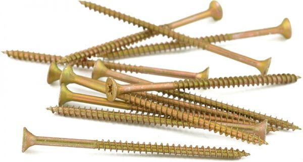 Шуруп универсальный потайная головка ЦЖ 4,5x80 мм желтый цинк вес Expert Fix