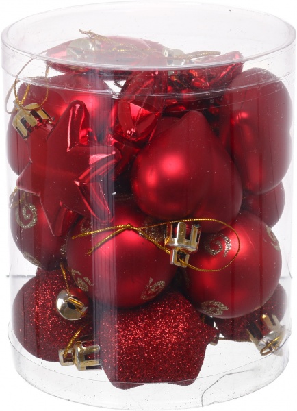 Набор елочных шаров и декораций EPI-BS-4366AKR в ассортименте d 40 мм 20 шт./уп.