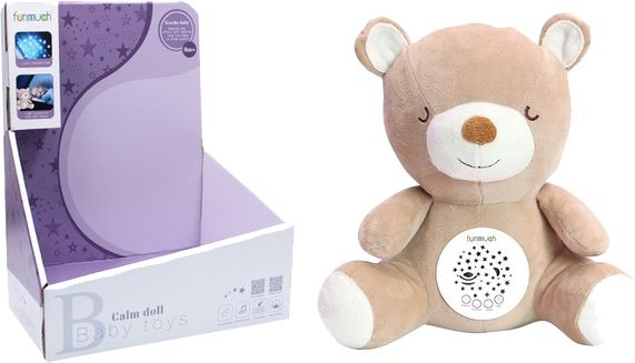 М'яка іграшка Funmuch Ведмежатко з проектором та музикою FM666-18