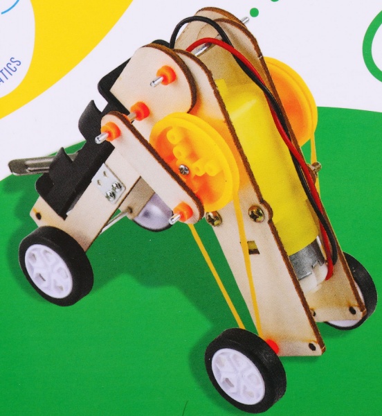 Конструктор деревянный Зірка Stem электромеханический Робот-гусеница 451014