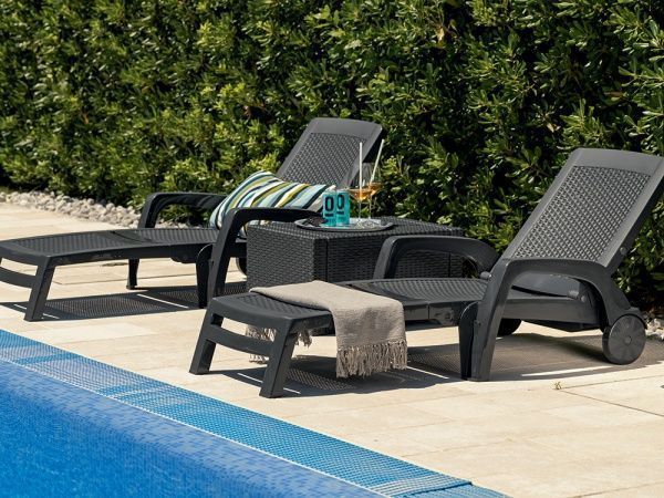 Лежак Miami антрацит 70x190 см 