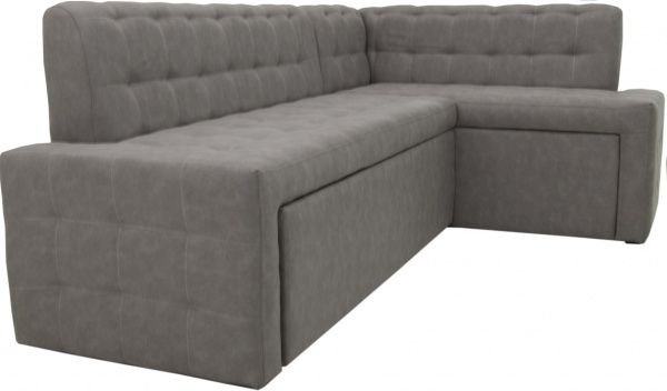 Куточок кухонний Кедр КАРАТ дві ніші Г штучна замша світло-сірий