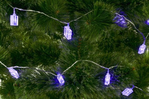 Электрогирлянда линейная внутренняя встроенный светодиод (LED) 20 ламп 3м Синие кубики-льдинки LD020B-AY/BL 