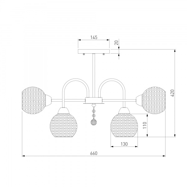 Люстра стельова Strotskis Ottawa 6x40 Вт E27 золото 30175/6 (золото) 