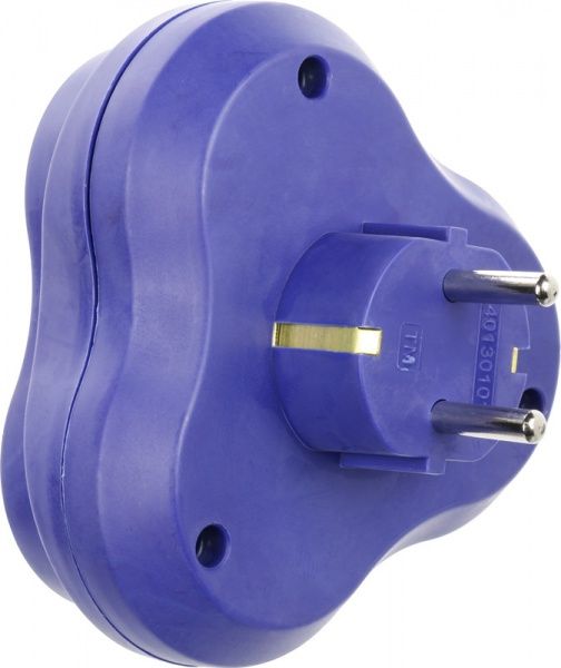 Тройник Nilson с заземлением 3 гн. синий 40410101 