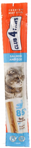 Ласощі Club 4 Paws М'ясна паличка для кішок з лососем та тріскою 5 г