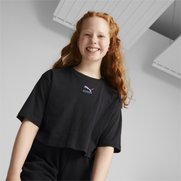 Футболка Puma CLASSICS GRL TEE G 67032101 р.128 черный