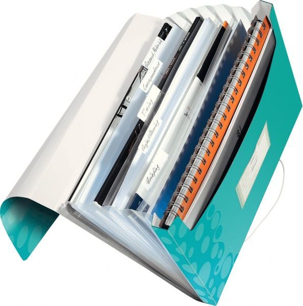 Папка с отделениями WOW A4 бирюзовый металлик 45890051 Leitz