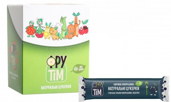 Цукерки Фрутiм натуральні яблуко та чорна смородина 20 г 