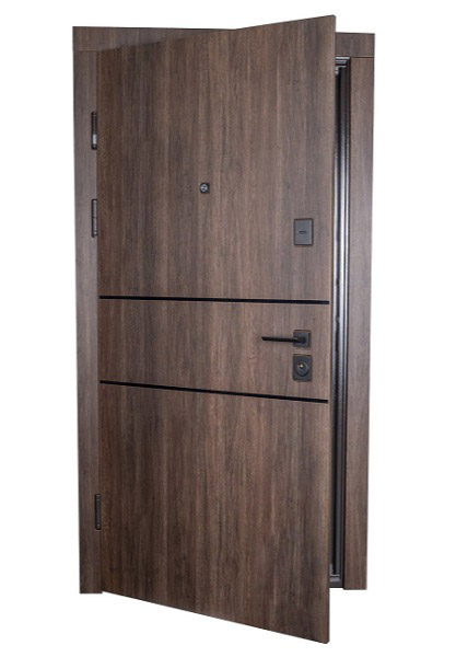 Дверь входная Abwehr MG3 (557+558) 086 П (ДТБ + СМБ) дуб табак / белый супермат 2050x860 мм правый